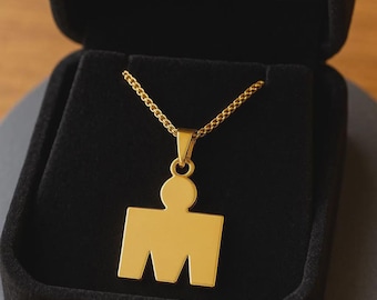 Handmade 14K Gold & Sterling Silver Ironman Triathlon Pendant Necklace