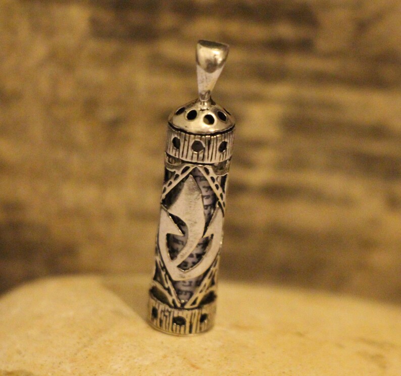 Mezuzah Pendant Kabbalah Judaica Gift Pendant for Men Etsy