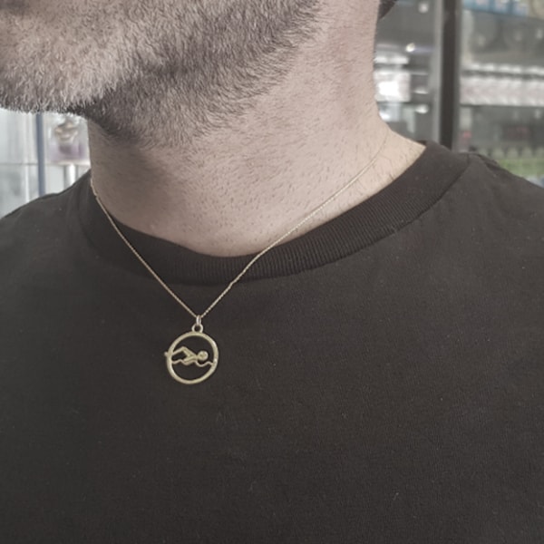 Swimmer Necklace Etsy