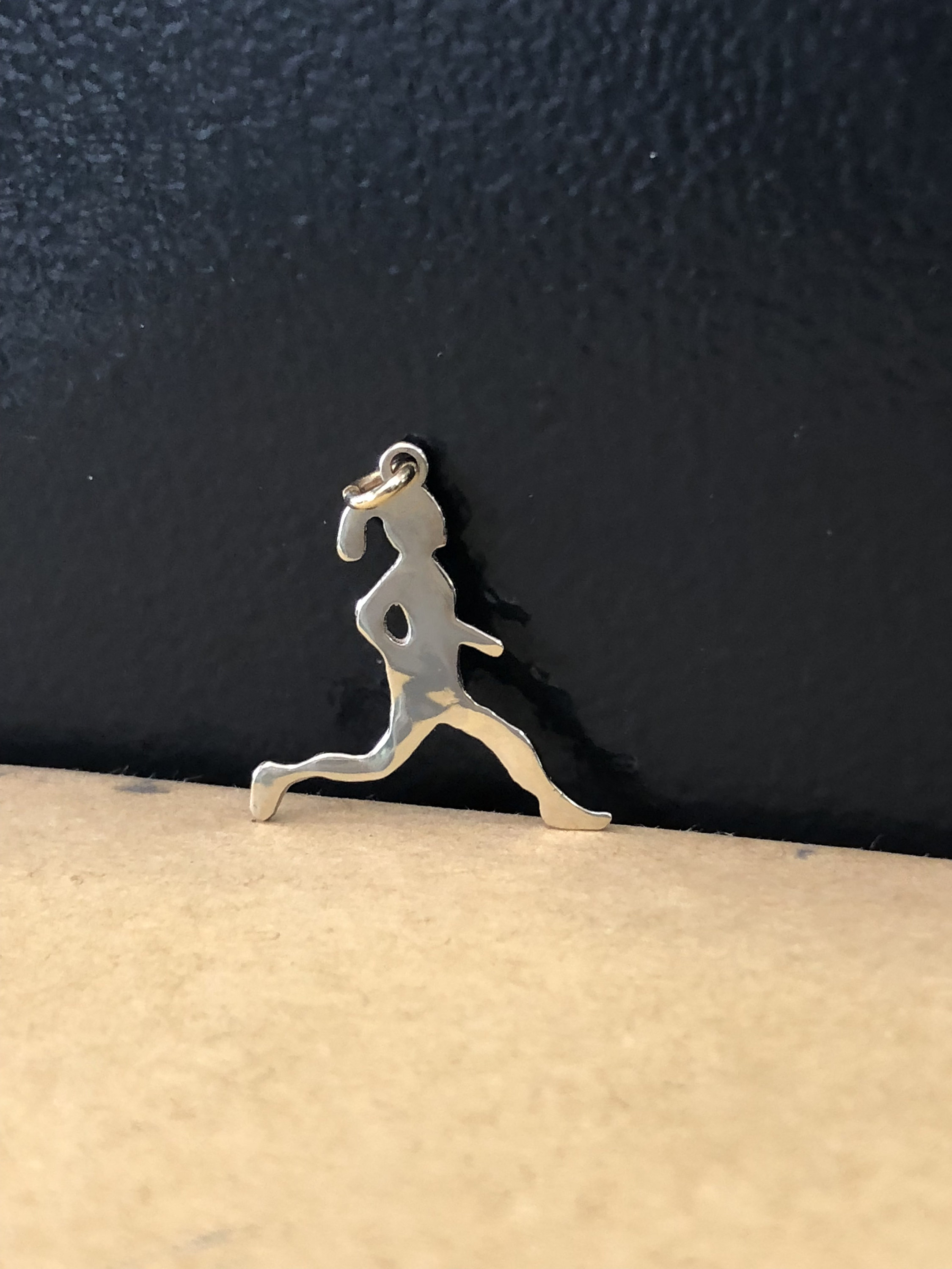 Women Runner White Gold 14K Necklace Pendant, MARATHON Runner Charm ...