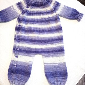 Purple overall size 62/68 hand knitted
