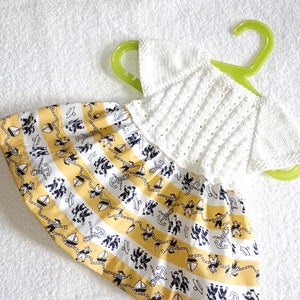 Baby dress size 68 knitted and sewn