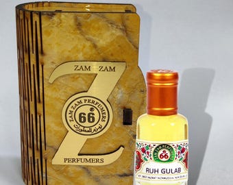 Aceite aromático Ruh Gulab Attar / Aroma floral dulce y rosado / Perfume unisex sin alcohol de larga duración (6 ml, 12 ml)