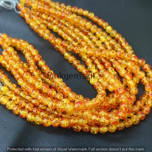 Synthetic Baltic Amber Beads: 8mm Round AAA Quality, 15-Inch Strand