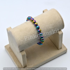 Rainbow Hematite Bracelet: Colorful Beaded Healing Jewelry