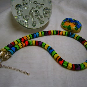 Rockery bead necklace made AT multicolored CROCHET