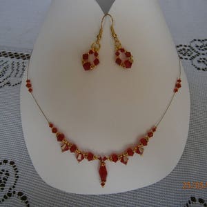 Set 3 pieces SWAROVSKI Crystal, light red light colors image 3