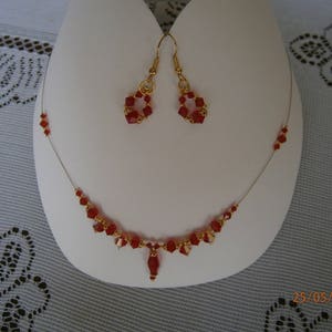 Set 3 pieces SWAROVSKI Crystal, light red light colors image 1