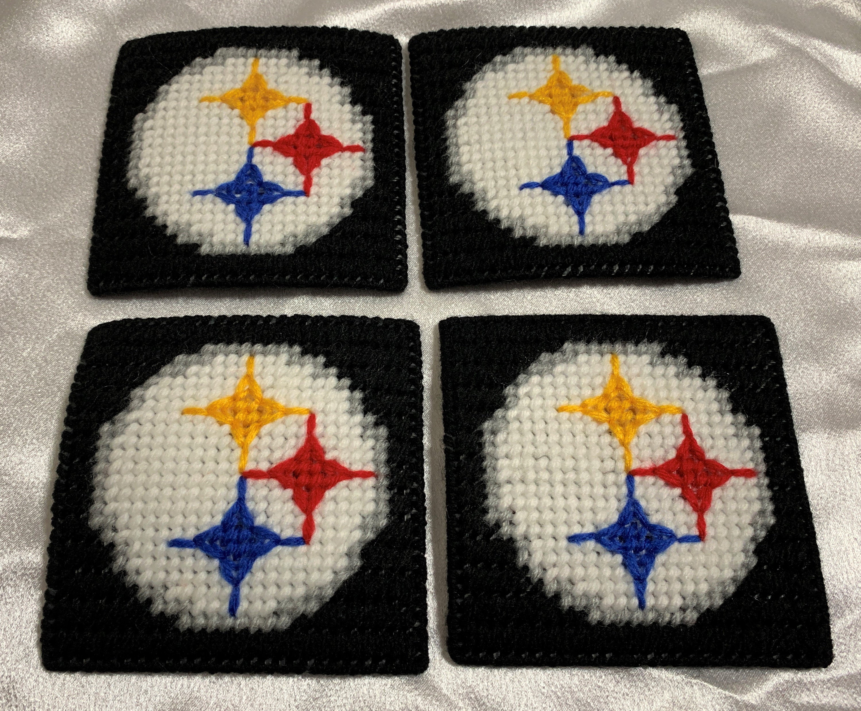 Pittsburgh Steelers Football Fan Coaster Set Plastic Canvas Etsy Ireland