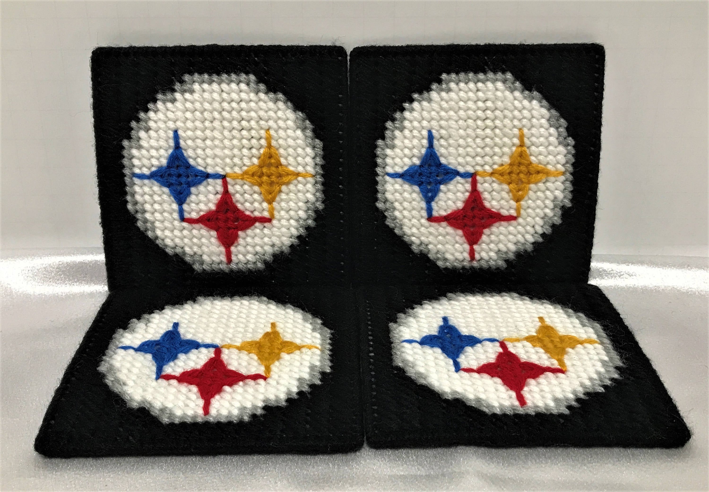 Pittsburgh Steelers Football Fan Coaster Set Plastic Canvas Etsy Ireland