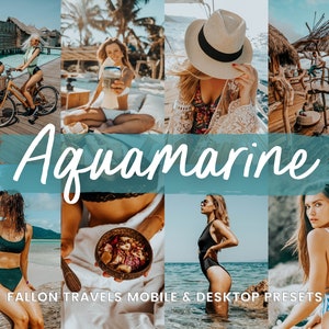 5 Aqua Mobile & Desktop Lightroom Presets, Teal Blue iPhone Photo Filter, Summer Beach Instagram Filter for Travel Bloggers, Ocean Preset