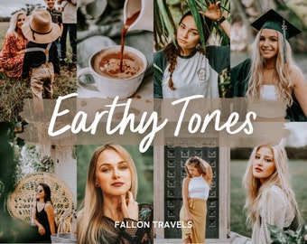 5 Earth Tones Mobile Lightroom Presets, Green Forest Photography Filter for Instagram, Rich Earthy Woodlands Preset for Bloggers
