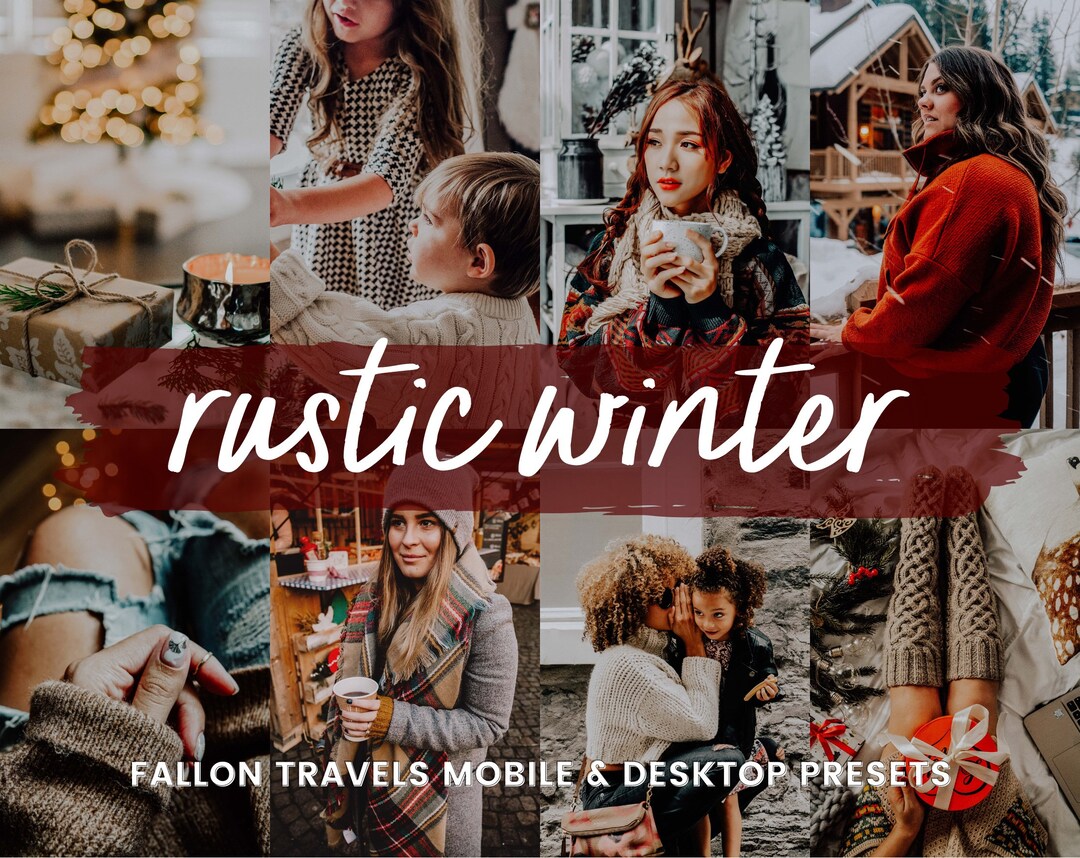 Rustic Picture Editing Examples 5 Rustic Winter Lightroom Mobile & Desktop Presets, Christmas Photo ...