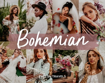 5 Bohemian Lightroom Mobile Presets, Rustic Moody Pink Photo Editing Filter for Instagram Blogger, Rich Boho Tones iPhone Preset