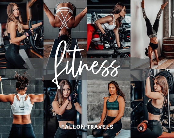 5 Fitness Mobile Lightroom Presets & Desktop, Gym Lifestyle Photo Editing Filter for Instagram, Workout Masculine Blogger Moody Filter