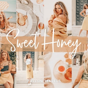 5 Mobile & Desktop Lightroom Presets Honey, Warm Airy Photo Editing Filter for Instagram Influencer, Travel Blogger Preset for Summer