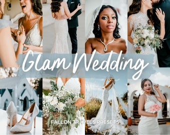 5 Wedding Lightroom Mobile Presets, Glam Elegant Preset, Aesthetic Portrait Photo Filter, Boho Vintage Engagement Couple Presets