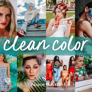 5 Clean Color Lightroom Mobile Presets, Vibrant Summer Travel Photo Editing Filter, Bright Colorful for Instagram Influencer, Vivid Preset