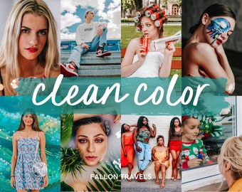 5 Clean Color Lightroom Mobile Presets, Vibrant Summer Travel Photo Editing Filter, Bright Colorful for Instagram Influencer, Vivid Preset