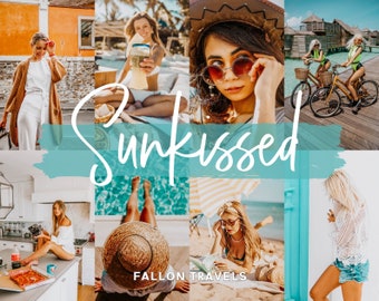 5 Sunkissed Lightroom Mobile & Desktop Presets, Strand Zomer Fotobewerkingsfilter voor Instagram Influencer, Warm Travel Blogger Preset