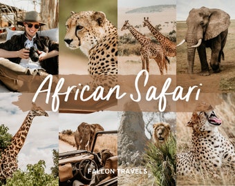 5 Safari Lightroom Mobile Presets, Wild Nature Photo Filter for Africa Wildlife Sunset Photographer, Neutral Desert Preset