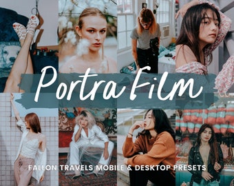 5 PORTRA Lightroom Presets Mobile & Desktop, Kodak Analog Film, Vintage Retro Tones Grain Preset, Cinematic Photo Editing Instagram Filter