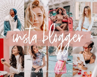 5 Instagram Blogger Lightroom Mobile Presets, Insta Influencer Photo Editing Filter for Lifestyle Bloggers, Bright Airy Travel Preset