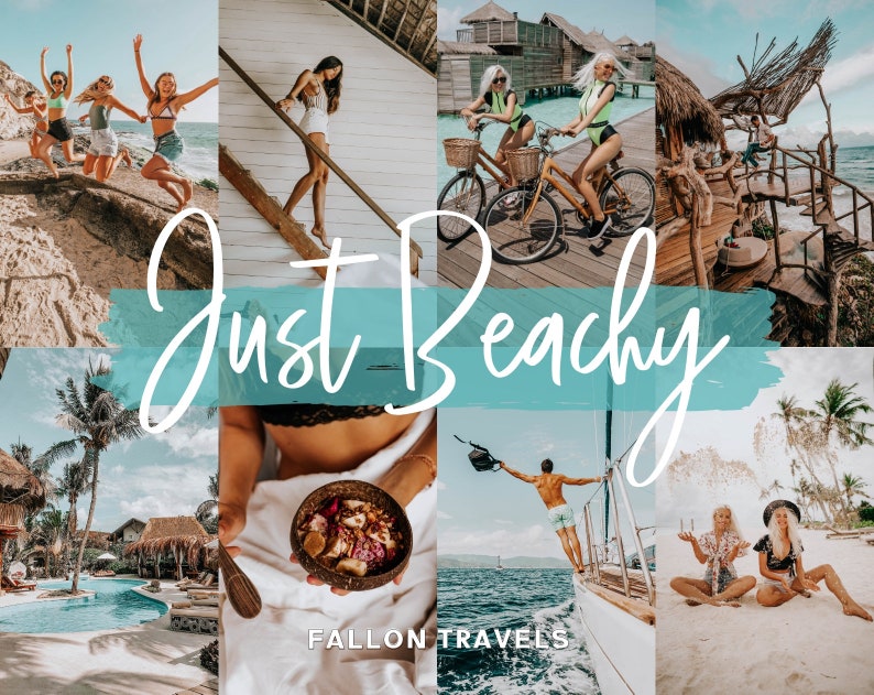 5 Beach Lightroom Mobile & Desktop Presets, Blue Water Photo Editing Filter for Summer Travel, Ocean Instagram Influencer Tropical Preset 