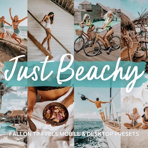 5 Beach Lightroom Presets Mobile & Desktop, Blue Tropical Summer Travel Photo Editing Filter, Hawaii Ocean Instagram Preset for Influencers