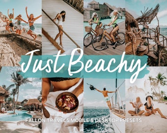 5 Beach Lightroom Presets Mobile & Desktop, Blue Tropical Summer Travel Photo Editing Filter, Hawaii Ocean Instagram Preset for Influencers