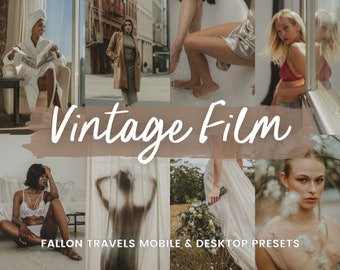 5 Vintage Film Lightroom Presets Mobile & Desktop, Bookstagram Dark Moody Boho Tones, Bohemian Photo Filter, Rustic Brown Academia Preset