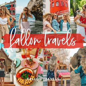 5 Colorful Fallon Travels Mobile Lightroom Presets, Summer Travel Preset for Instagram Influencer, Bright Lifestyle Preset for Bloggers