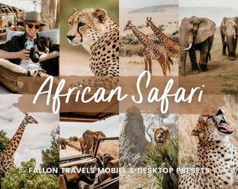 5 Safari Presets Lightroom Mobile & Desktop, Africa Outdoor Photo Editing Filter, Wildlife Photography, Instagram Travel Blogger Presets