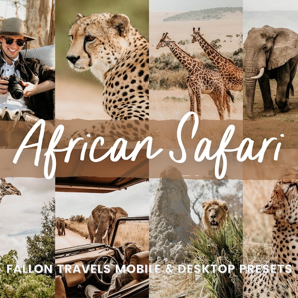 5 Safari Presets Lightroom Mobile & Desktop, Afrika Outdoor Fotobearbeitung Filter, Wildtierfotografie, Instagram Travel Blogger Presets