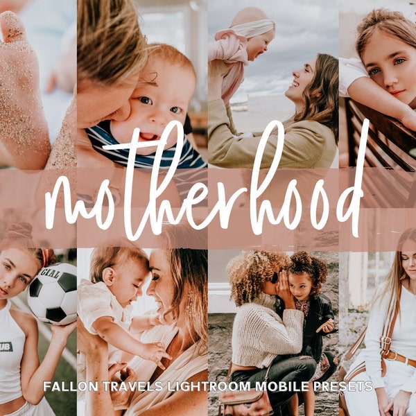 5 moederschap Lightroom mobiele presets, familie thuis fotofilter voor moeder kinderen portretten, pasgeboren baby kinderen Instagram preset voor bloggers