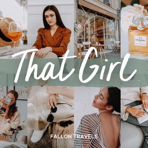 5 That Girl Lightroom Mobile Presets, Aesthetic Natural Clean Tones Photo Editing for Instagram Influencer,  Soft Everyday No Filter Preset