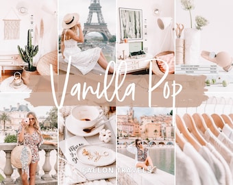 5 Vanilla Lightroom Mobile Presets Bright, Clean Photo Editing Filter for Instagram Influencer, Summer White VSCO Filter