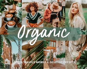 Organische Lightroom Voreinstellungen Mobile & Desktop, tiefgrüne Dschungel-Preset, weiche natürliche Fotobearbeitung, Instagram Influencer Reise-Presets