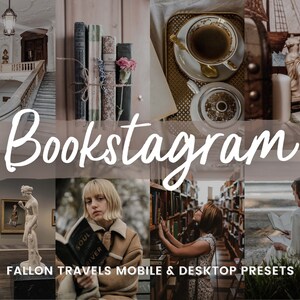 5 Bookstagram Lightroom Presets Mobile & Desktop, Dark Moody Tones, Academia Instagram Photo Filter, Rustic Boho Vintage Blogger Preset