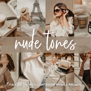 5 Nude Lightroom Mobile Presets, Soft Creamy Skin Instagram Filters, Warm Beige Tone Preset for Bloggers