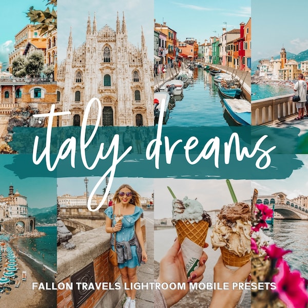 5 Italy Travel Lightroom Mobile Presets, Warm Tones Summer Vacation Photo Editing Filter for Instagram Blogger