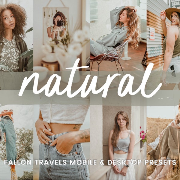5 Naturtöne Lightroom Presets Mobile & Desktop, Cremige Beige Presets, Sauberer Außen Fotobearbeitungsfilter für Instagram Influencer