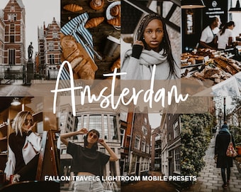 5 Amsterdam Lightroom Mobile Presets, Urban City Photo Editing Filter voor Moody Travel Instagram, Warm Vintage Blogger Preset