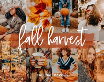 5 Fall Harvest Mobile & Desktop Lightroom Presets, Cozy Autumn Tones Filter for Fall Instagram Photo, Warm Outdoor Preset