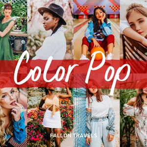 5 Color Pop Lightroom Mobile Presets, Bright Summer Travel Photo Editing Filter for Instagram Influencer, Colorful Lifestyle Preset
