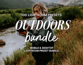 100 Outdoors Preset Bundle, Lightroom Mobile and Desktop, Green Earthy Natural Instagram Photo Filters, Tropical Travel Influencer Presets