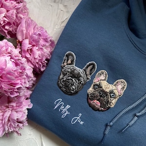 Unique Holidays Gift, Custom Hand Embroidered Dog Hoodie, Pet memorial, custom paw print, name on a sleeve, dog mom gift ideas for Xmas