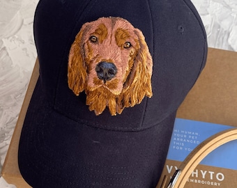 Custom Dog mom baseball cap, Hand Embroidered Dog Portrait, Dog dad hat, personalized pet portrait from your photo, Mother's Day Gifts