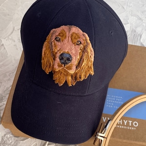 Custom Dog mom baseball cap, Hand Embroidered Dog Portrait, Dog dad hat, personalized pet portrait from your photo, Mother's Day Gifts image 1