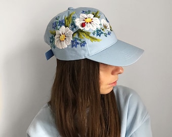 Fashion Gifts for Mom, Hand Embroidered baseball cap, Hand embroidery hat, Women's baseball cap, Personalized ball cap, Mom hat, Trucker cap